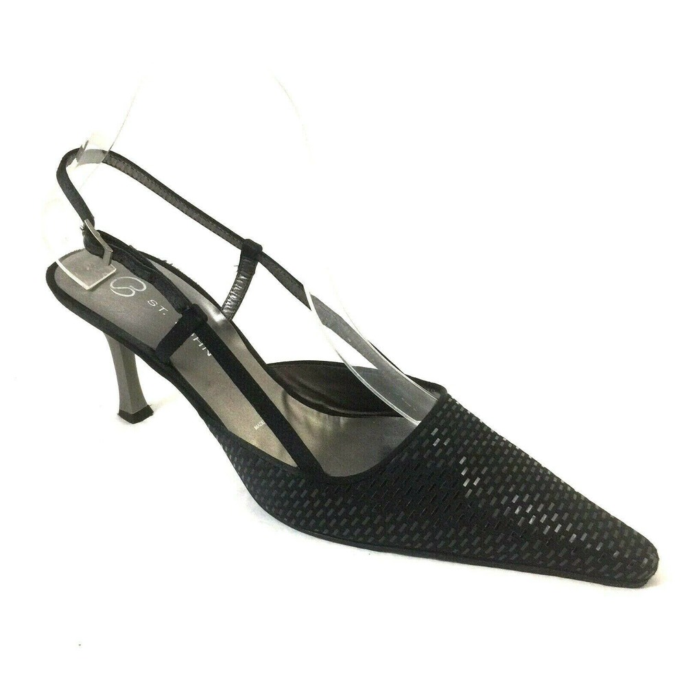 St John Slingback Pump Paillette Embellished Black